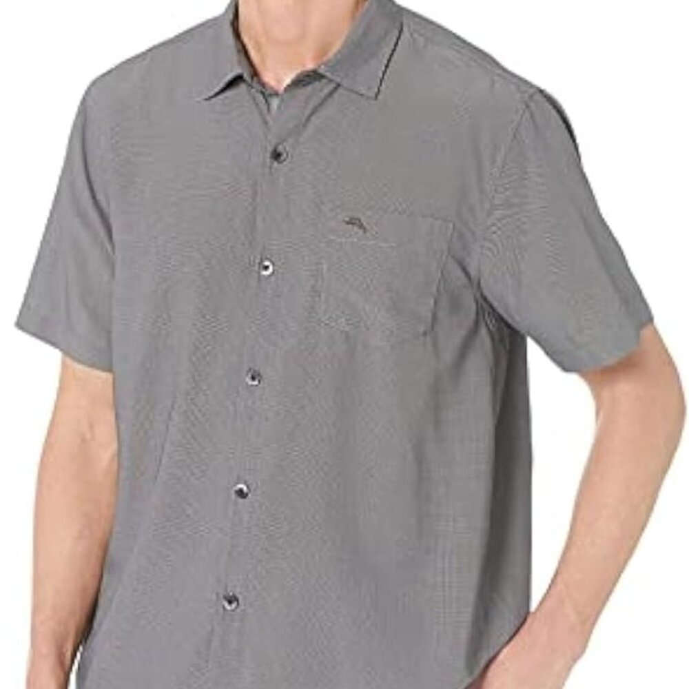 Tommy Bahama Coconut Point Micro Check IslandZone Men's Camp Shirt, Size XXL NWT